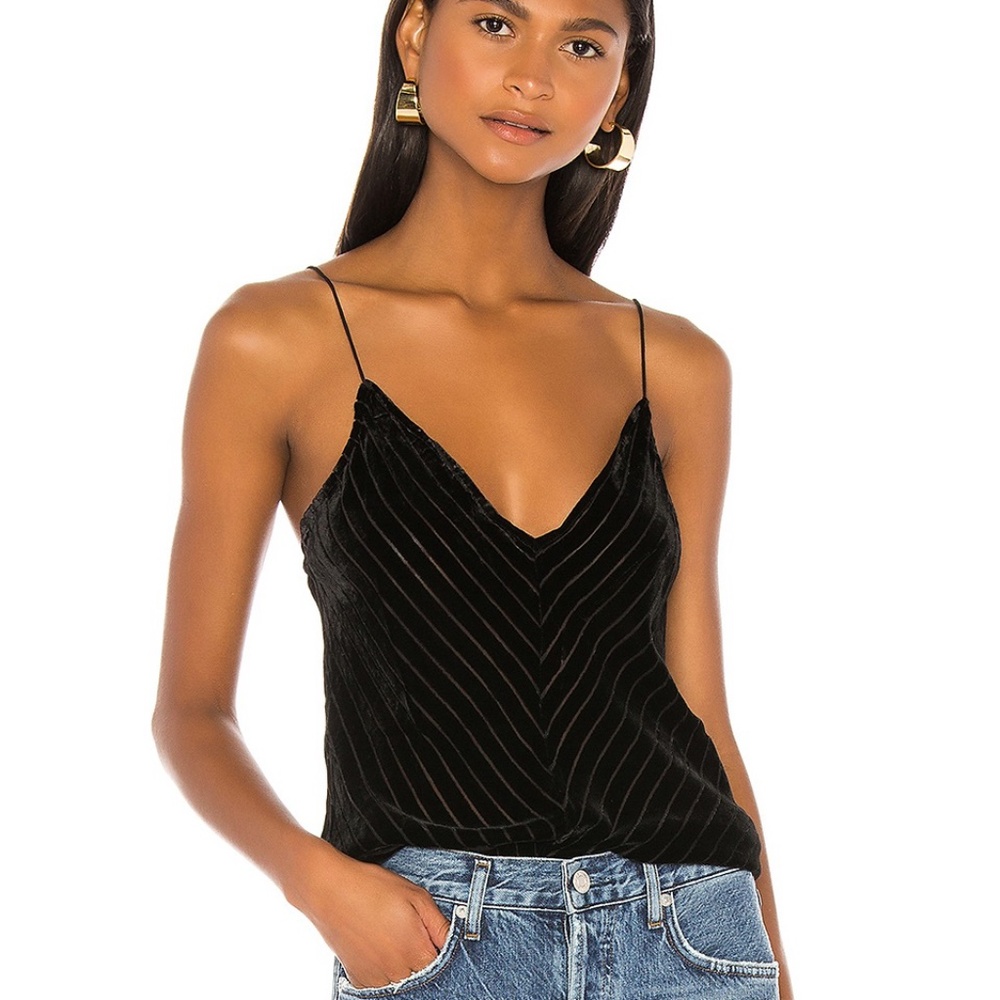 Cami NYC The Olivia Chevron Cami Black Velvet